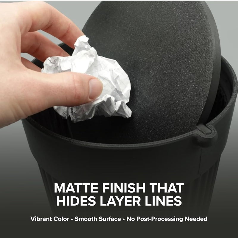 polymaker Panchroma Matte PLA Filament, Charcoal Black 1.75mm 1kg 3D Printing Filament, Formerly Polyterra Matte, Fits Most FDM 3D Printers, 1kg Spool (2.2lbs) - Image 2